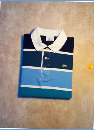 Polo Lacoste bleu à rayures pour homme taille 5 taille L - authentique - très bon état, brand: Lacoste, condition: Very good, size: L, €27.00, €29.05 includes Buyer Protection Pro
