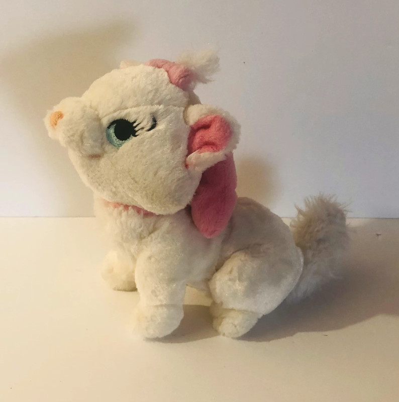 Peluche gatto bianco Minou Aristogatti H 25 cm Disney