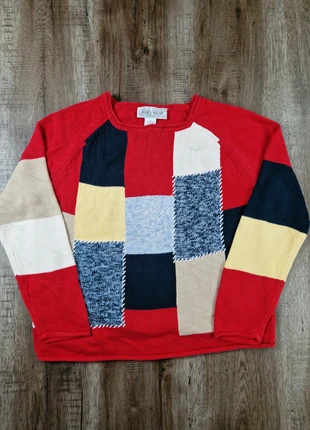 Pull patchwork multicolore Jones Wear Sport vintage taille M, marque: Vintage Dressing, état: Bon état, taille: M / 38 / 10, 9,90 €, 11,10 € Protection acheteurs (Pro) incluse