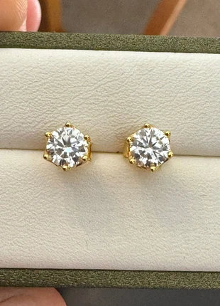 18ct yellow gold 0.50 carat each moissanite diamond solitaire stud earrings 1ct, brand: GRA moissanite studs, condition: New with tags, £20.00, £21.70 includes Buyer Protection