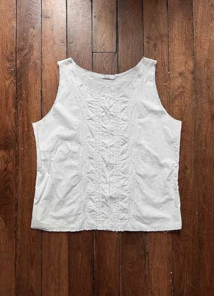 Embroidered white top | Haut blanc avec broderies, marque: Vintage, état: Très bon état, taille: M / 38 / 10, 8,00 €, 9,10 € Protection acheteurs (Pro) incluse