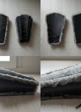 Protège-Bras Médiévaux Cuir Noir – Viking / Cosplay / Unique / Festival Fantasy, merk: Atelier Ysée, staat: Heel goed, maat: M, € 49,99, € 53,19 inclusief Kopersbescherming Pro