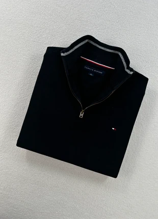 Pull half zip col camionneur Tommy Hilfiger noir logo brodé L homme old money, brand: Tommy Hilfiger, condition: Very good, size: L, €55.00, €58.45 includes Buyer Protection