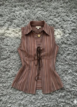 Chemise sans manches rayée col V avec ceinture - S, brand: Zyra, condition: Very good, size: Other, €32.00, €34.30 includes Buyer Protection