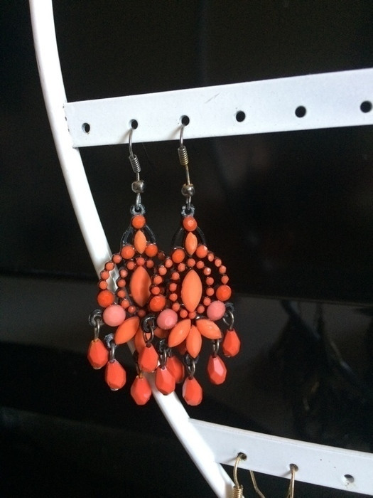 Boucles pendants orange#