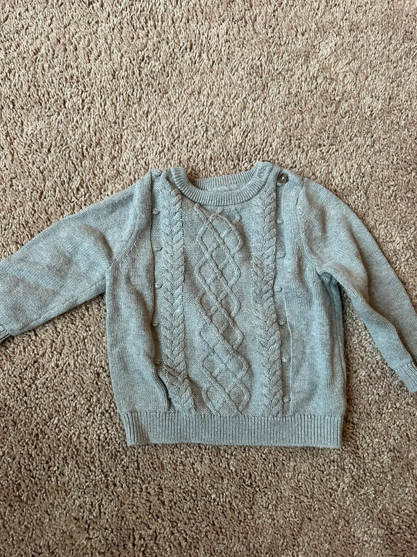 Gray baby girl sweater 1