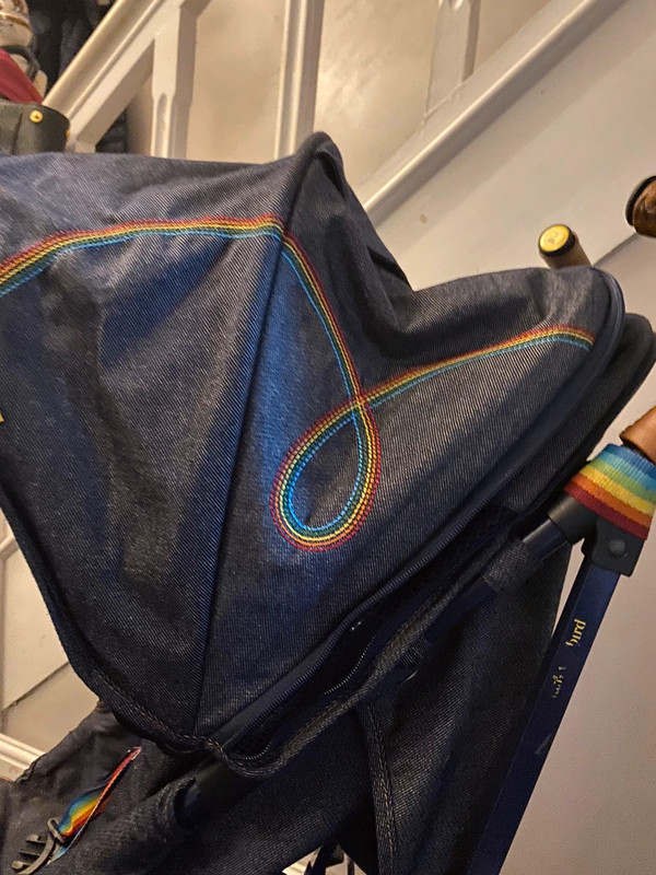 A Little Bird lightweight unisex denim stroller. Size from birth to approximately three years old Vinted