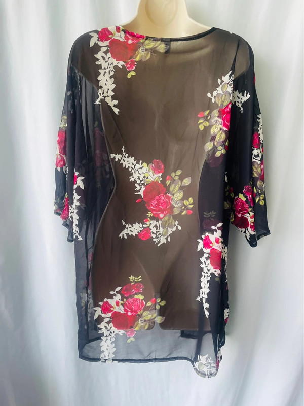 Black Floral kimono/coverall 3