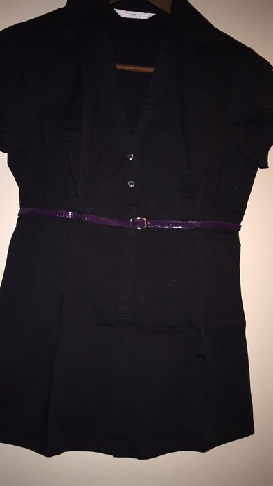 Chemisier Noir avec ceinture violette Promod 3