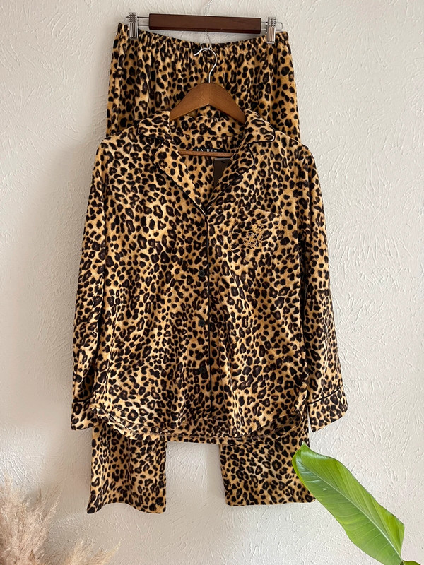 Lauren Ralph Lauren Women's Microfleece Leopard Print Pajamas Set NWT  Size S 1
