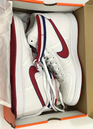 Nike vandal high supreme white red blue best sale