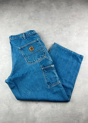 Pantalon carhartt B137 DST single knee workwear baggy bleu vintage - Taille 36x28, marca: Carhartt, estado: Muy bueno, tamaño: W36 | ES 46, 29,00 €, 31,15 € Protección al comprador Pro incluida