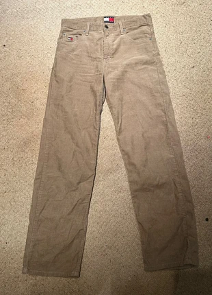 Vintage Tommy Hilfiger Beige Corduroy Trousers - Boys' Age 14 - Straight Leg - Y2K / 90s Style, brand: Tommy Hilfiger, condition: Very good, size: 14 years / 164 cm, €8.00, €9.10 includes Buyer Protection