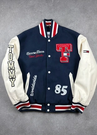 Varsity college Jacket blouson teddy matelassé Tommy Hilfiger bleu rouge L Laine cuir, marque: Tommy Hilfiger, état: Très bon état, taille: L, 135,00 €, 142,45 € Protection acheteurs incluse
