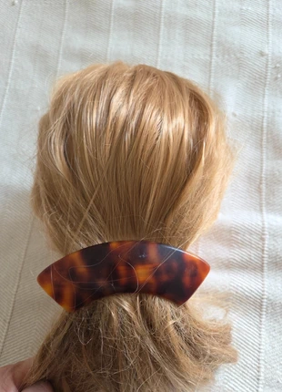 Grande Barrette ancienne rétro vintage marron forme originale 10 cm, brand: Vintage, condition: Good, €5.00, €5.95 includes Buyer Protection Pro