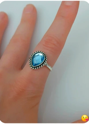 Bague pierre turquoise en acier inoxydable, marca: Vintage Dressing, estado: Muy bueno, tamaño: 16,9 mm Ø / 13,5, 1,00 €, 1,75 € Protección al comprador Pro incluida