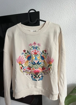 Laura Gulshani Sweatshirt - Ecru Print, marca: Promod, estado: Novo com etiquetas, tamanho: S / 36 / 8, €39.00, €41.65 inclui Proteção do Comprador