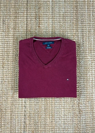 Pull Léger Col V Bordeaux Brodé Tommy Hilfiger Pima Coton Cachemire Taille XL, marke: Tommy Hilfiger, zustand: Sehr gut, größe: XL, 20,00 €, 21,70 € beinhaltet Vinted-Käuferschutz Pro