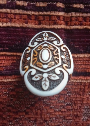 Grosse bague plateau en résine ° Bohemian | Réel Hippie 70's °, brand: Vintage Dressing, condition: Very good, size: 16.9 mm Ø, €5.00, €5.95 includes Buyer Protection