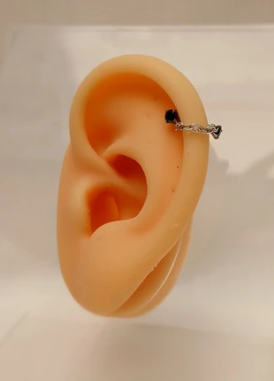 Piercing banane rook,sourcil en acier inoxydable zircon noir et chaîne, helix, anti-helix, tragus, marque: boutique perceur, état: Neuf sans étiquette, 22,00 €, 23,80 € Protection acheteurs incluse