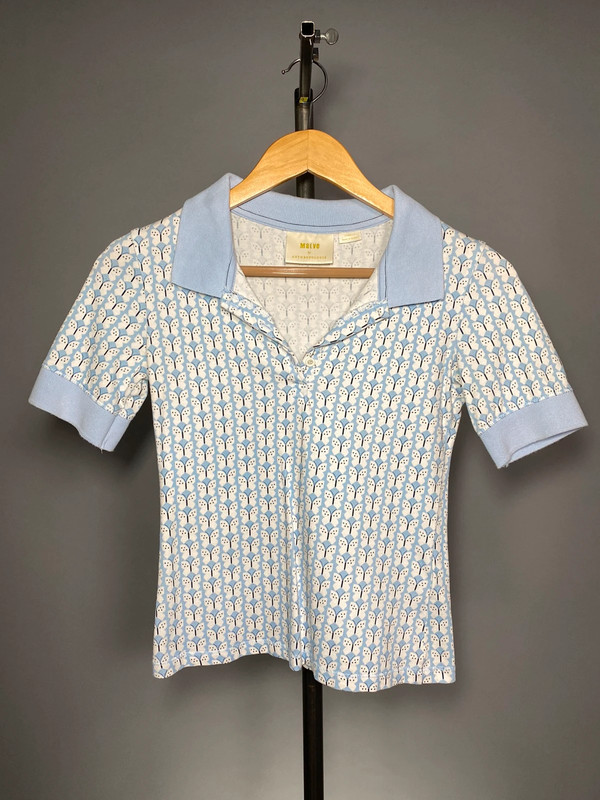 Anthropologie Maeve Short Sleeve Butterfly Polo 1