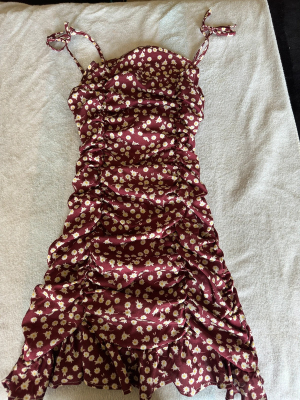 Burgundy  floral SHEIN dress 1