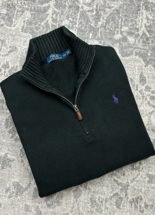 Pull Col Camionneur / Quarter Zip RL / Ralph Lauren Noir Taille M - Logo Violet Brodé, brand: Ralph Lauren, condition: Very good, size: M, €65.00, €68.95 includes Buyer Protection Pro