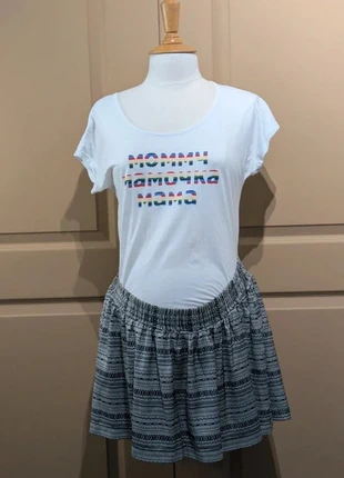 Jupe de grossesse imprimée – La Halle Maternité, marke: La Halle, zustand: Gut, größe: S / 36 / 8, 3,00 €, 3,85 € beinhaltet Vinted-Käuferschutz Pro