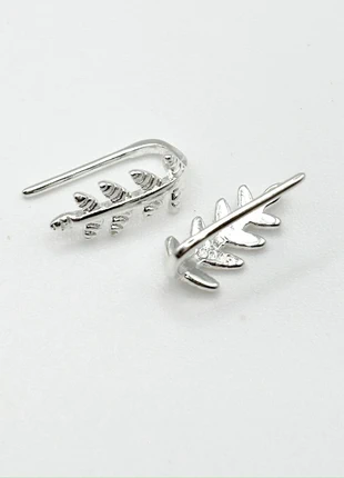 Sterling Silver Leaf Earrings - 2-in-1 Clip-On or Pierced Elegant Design, condition: Very good, £2.85, £3.69 includes Buyer Protection Pro