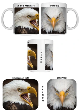 Mug personnalisé aigle, brand: Fait Main, condition: New without tags, €12.00, €13.30 includes Buyer Protection Pro