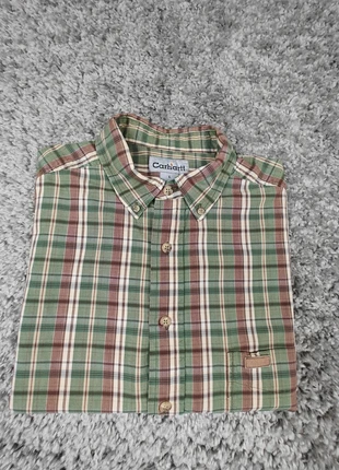 Carhartt Chemise à carreaux verte marron | manches courtes | taille L | regular fit | Homme, marca: Carhartt, estado: Bueno, tamaño: L, 21,90 €, 23,70 € Protección al comprador incluida