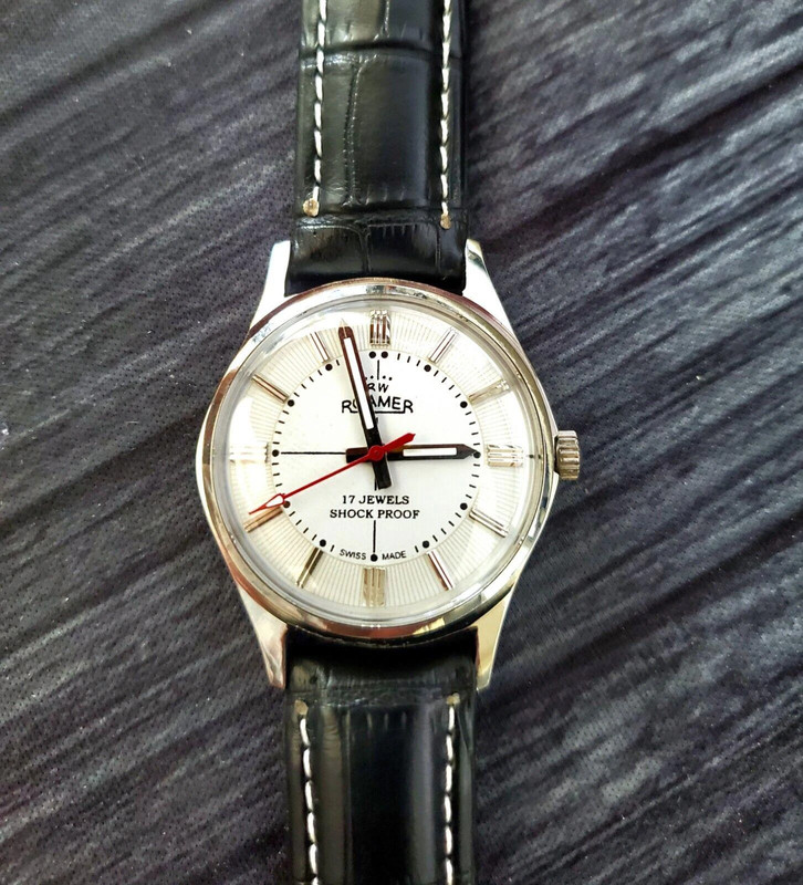 Rare Roamer Brevete Swiss Mens Manual Watch White Serviced 4