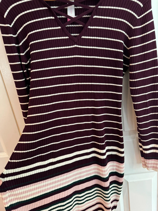 Ribbed sweater-dress, striped 2