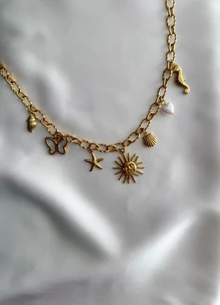 Collier breloques charms acier inoxydable, merk: Tendance, staat: Heel goed, € 18,00, € 19,60 inclusief Kopersbescherming Pro