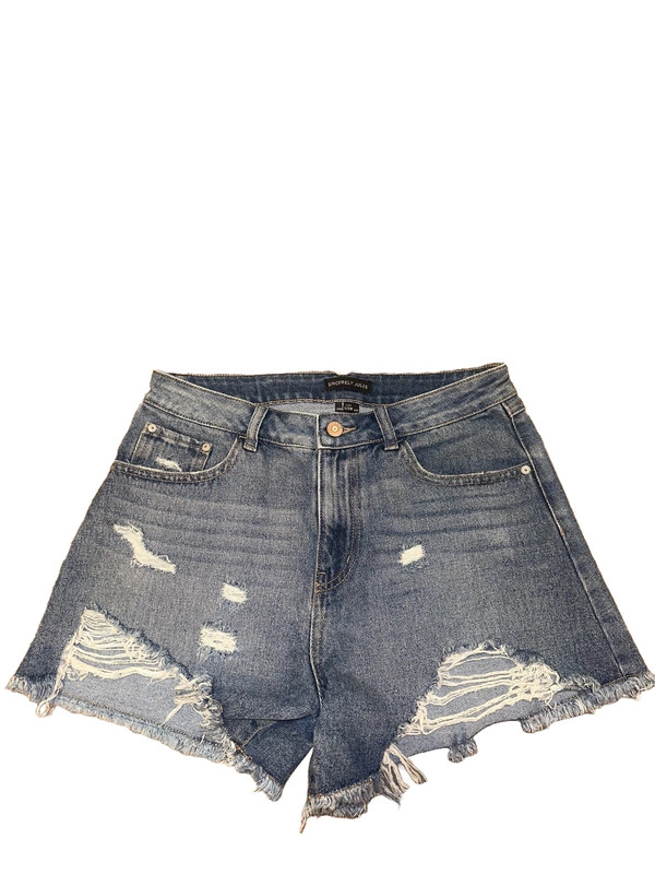 dark blue wash jean shorts 1