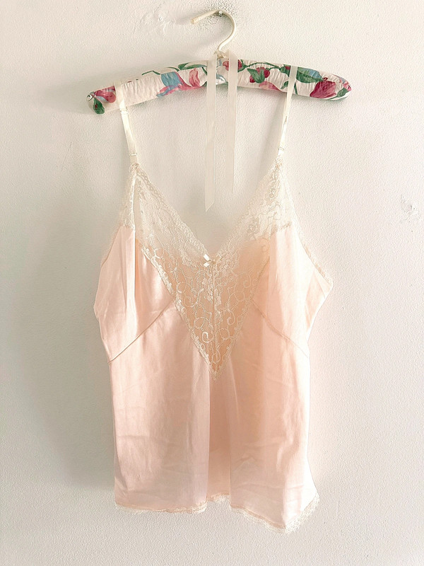 Vintage UnionMade Rose Pink + Lace Camsiole 1