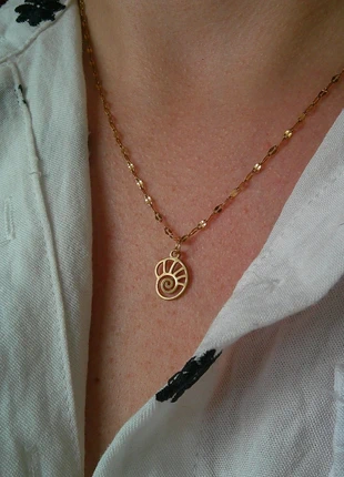 Petit coquillage tourbillonnant 🌟 collier acier inoxydable réglable ajustable doré, marque: acier inoxydable, état: Très bon état, 8,00 €, 9,10 € Protection acheteurs (Pro) incluse