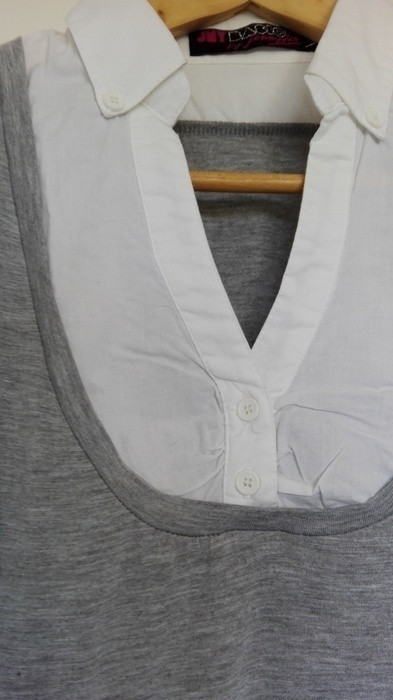 T-shirt gris doublé chemise 3
