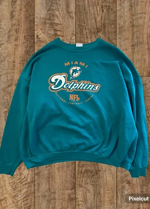 Pull crewneck sans capuche NFL Dolfins Miami bleu/logo orange L, brand: NFL, condition: Good, size: L, €13.00, €14.35 includes Buyer Protection