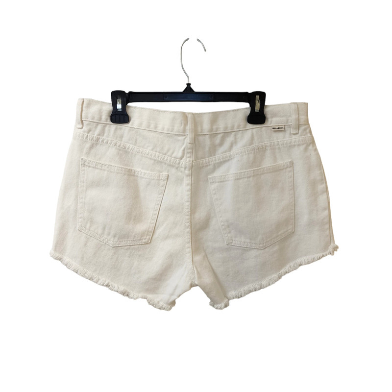 Billabong White Drift Away Jean Shorts Size 31 Distressed Mid High Rise NWT 3