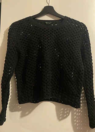 Pull ajouré en maille noir, marque: Theory, état: Très bon état, taille: S / 36 / 8, 10,00 €, 11,20 € Protection acheteurs incluse