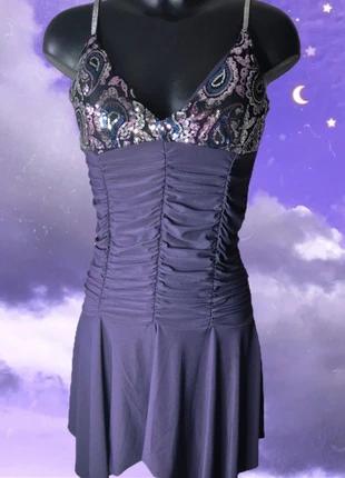 Y2K purple sequins Dress Asymmetric hem, merk: y2k, staat: Heel goed, maat: S / 36 / 8, € 23,00, € 24,85 inclusief Kopersbescherming