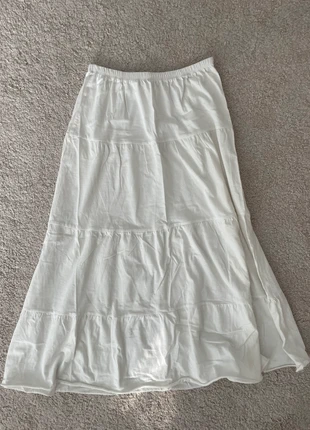 Weißer Leinenrock lang Gr. XS, marque: Bershka, état: Très bon état, taille: XS / 34 / 6, 4,00 €, 4,90 € Protection acheteurs incluse