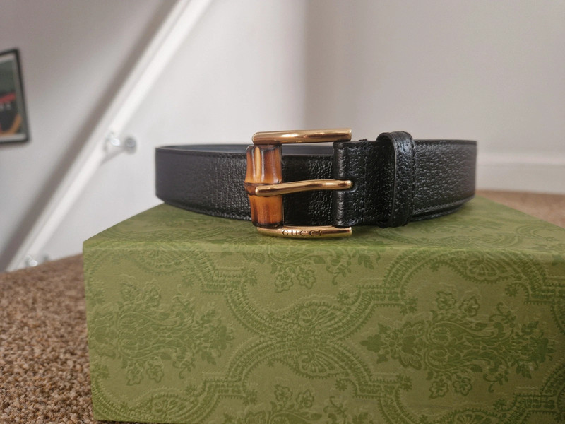 Gucci black belt with bamboo buckle size 85 Vinted