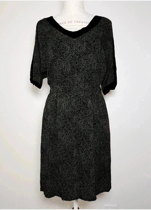 Robe noire à petits pois beige – Naf Naf – Taille M (38), brand: Naf Naf, condition: Very good, size: M / 38 / 10, €10.00, €11.20 includes Buyer Protection