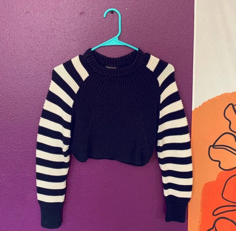 topshop cropped striped sweater 2