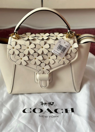 COACH Courier Carryall 23 With Floral Applique