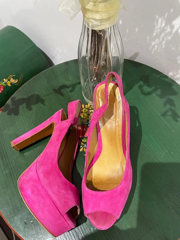Zapatos Peep toe, piel vuelta rosa fucsia, Zara, número - Vinted