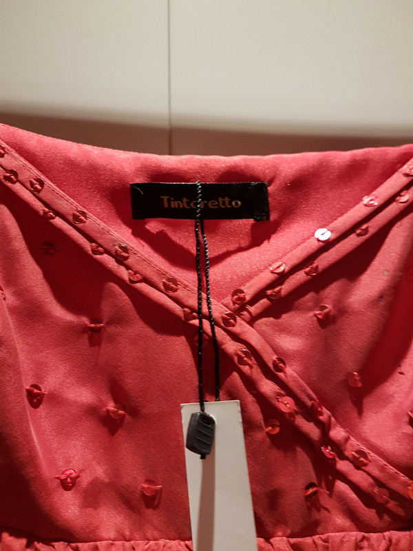 Robe rouge Marque Tintoretto taille 42 neuve 100%soie 3