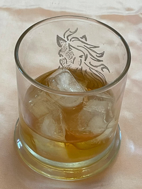 Whiskey Glass, Horse Design, Hand Etched, Cocktail, Ps3 3